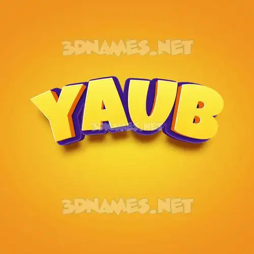 yaub in Orange Toon style - 3D name wallpaper yaub in Orange Toon style - 3D name wallpaper