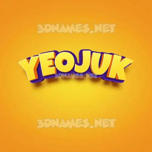 yeojuk in Orange Toon style - 3D name wallpaper yeojuk in Orange Toon style - 3D name wallpaper