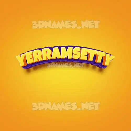 yerramsetty in Orange Toon style - 3D name wallpaper