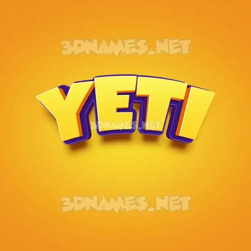 yeti in Orange Toon style - 3D name wallpaper yeti in Orange Toon style - 3D name wallpaper
