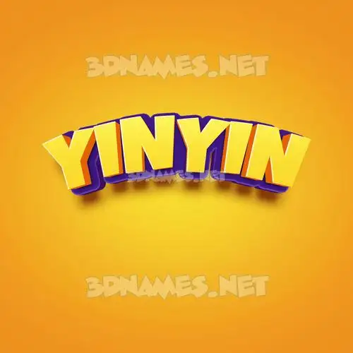 yinyin in Orange Toon style - 3D name wallpaper