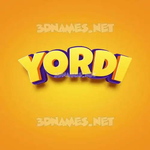 yordi in Orange Toon style - 3D name wallpaper