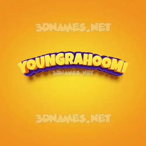 youngrahoomi in Orange Toon style - 3D name wallpaper youngrahoomi in Orange Toon style - 3D name wallpaper
