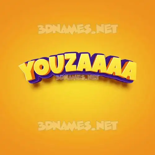 youzaaaa in Orange Toon style - 3D name wallpaper