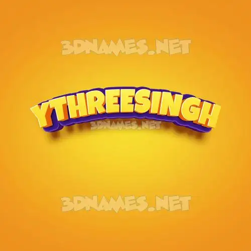 ythreesingh in Orange Toon style - 3D name wallpaper