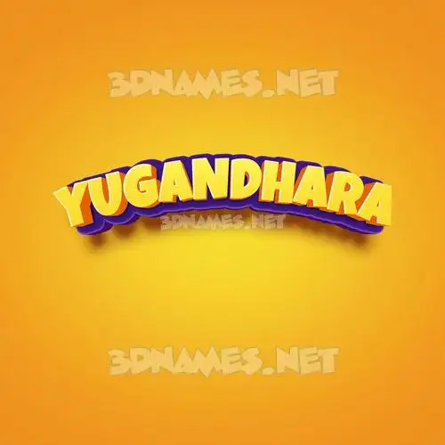 yugandhara in Orange Toon style - 3D name wallpaper