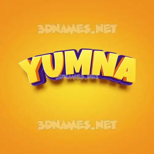 yumna in Orange Toon style - 3D name wallpaper