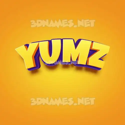 yumz in Orange Toon style - 3D name wallpaper yumz in Orange Toon style - 3D name wallpaper