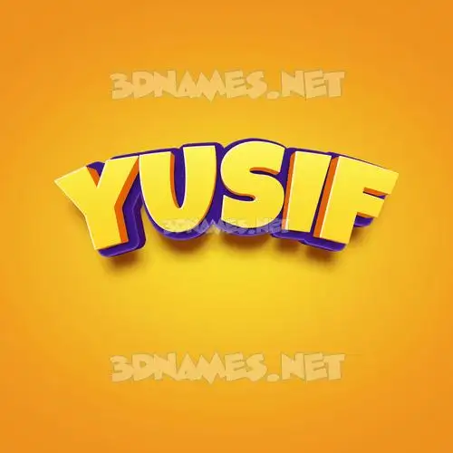 yusif in Orange Toon style - 3D name wallpaper