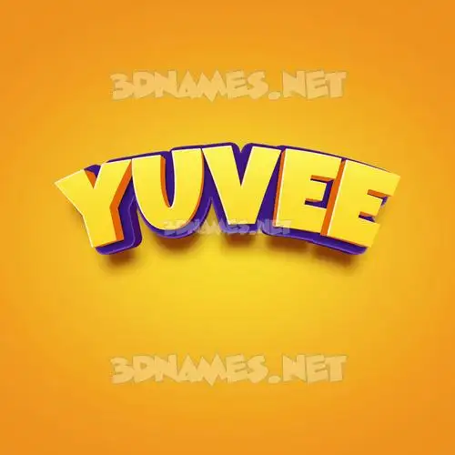 yuvee in Orange Toon style - 3D name wallpaper