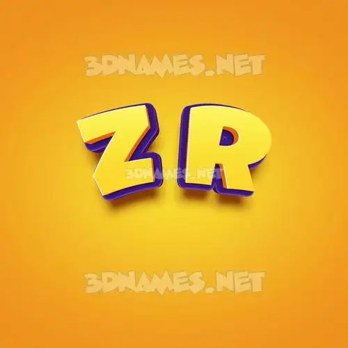z r in Orange Toon style - 3D name wallpaper