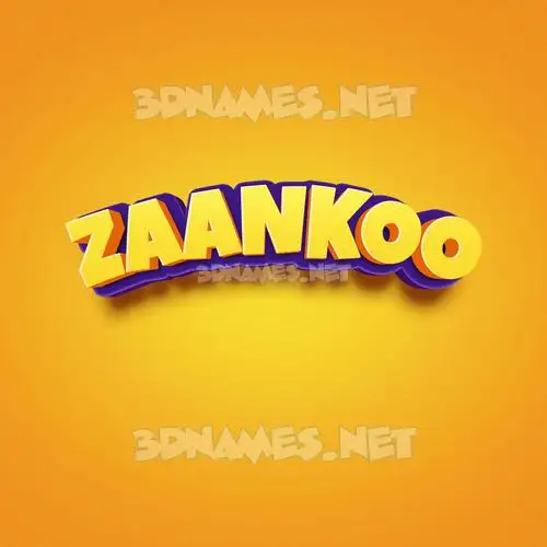zaankoo in Orange Toon style - 3D name wallpaper