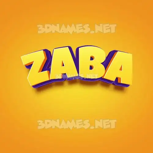 zaba in Orange Toon style - 3D name wallpaper zaba in Orange Toon style - 3D name wallpaper