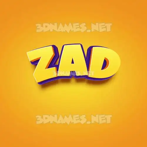 zad in Orange Toon style - 3D name wallpaper zad in Orange Toon style - 3D name wallpaper