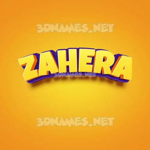 zahera in Orange Toon style - 3D name wallpaper