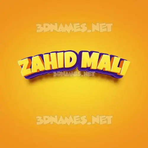 zahid mali in Orange Toon style - 3D name wallpaper zahid mali in Orange Toon style - 3D name wallpaper