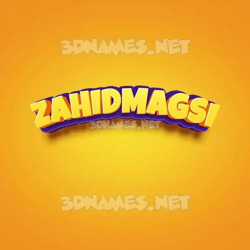 zahidmagsi in Orange Toon style - 3D name wallpaper zahidmagsi in Orange Toon style - 3D name wallpaper