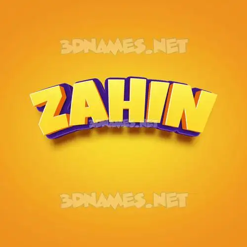 zahin in Orange Toon style - 3D name wallpaper