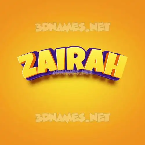 zairah in Orange Toon style - 3D name wallpaper