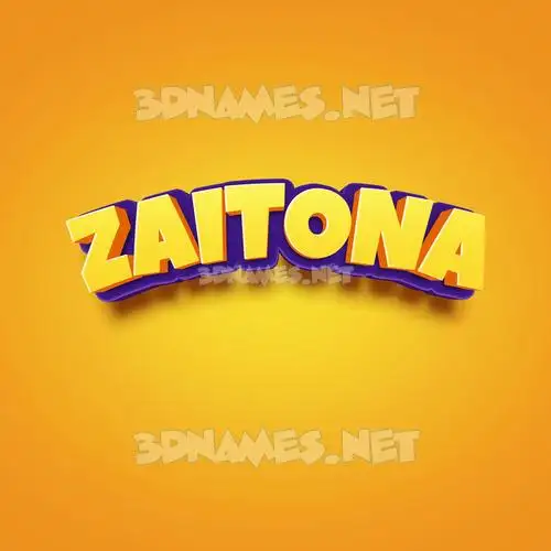 zaitona in Orange Toon style - 3D name wallpaper