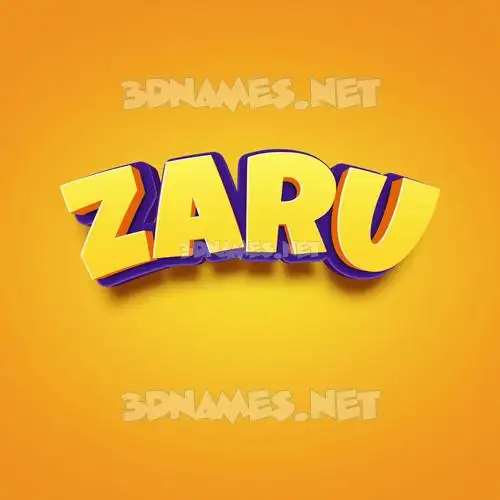 zaru in Orange Toon style - 3D name wallpaper zaru in Orange Toon style - 3D name wallpaper