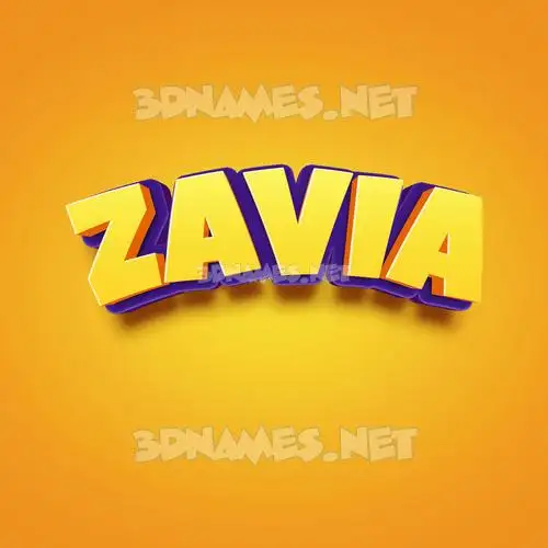 zavia in Orange Toon style - 3D name wallpaper