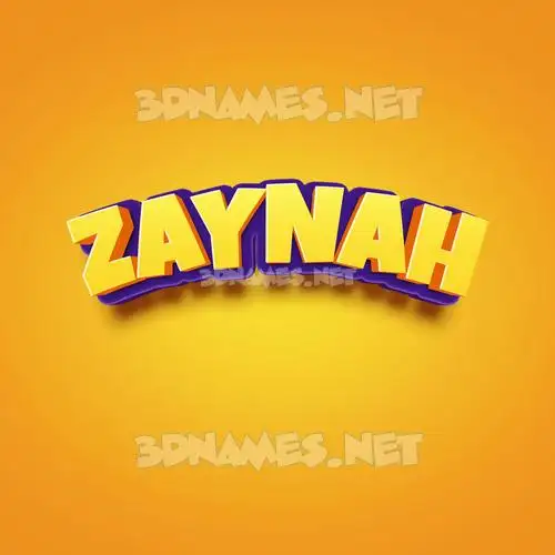 zaynah in Orange Toon style - 3D name wallpaper