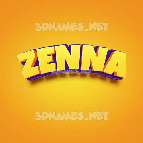 zenna in Orange Toon style - 3D name wallpaper