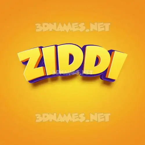 ziddi in Orange Toon style - 3D name wallpaper