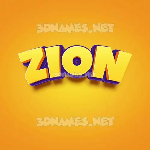 zion in Orange Toon style - 3D name wallpaper