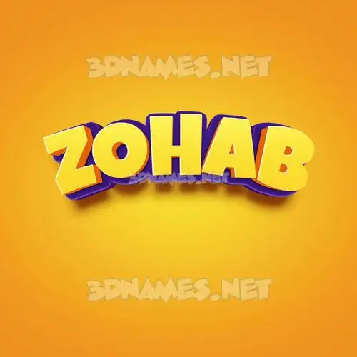 zohab in Orange Toon style - 3D name wallpaper