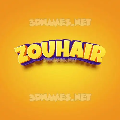 zouhair in Orange Toon style - 3D name wallpaper