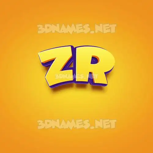 zr in Orange Toon style - 3D name wallpaper zr in Orange Toon style - 3D name wallpaper