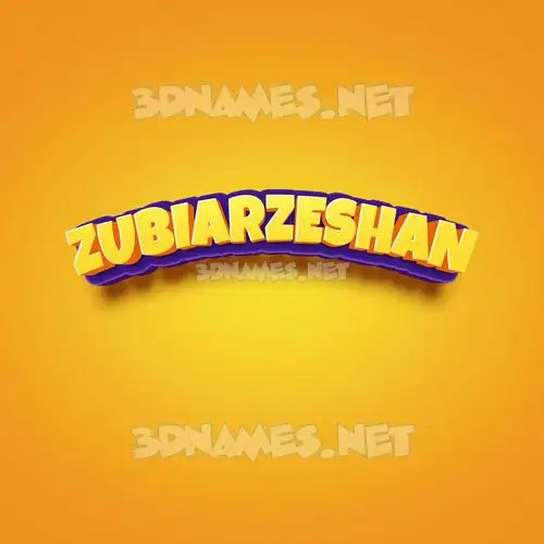 zubiarzeshan in Orange Toon style - 3D name wallpaper zubiarzeshan in Orange Toon style - 3D name wallpaper