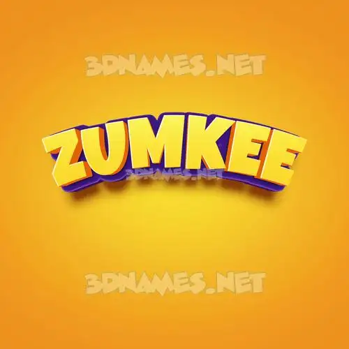 zumkee in Orange Toon style - 3D name wallpaper