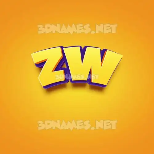 zw in Orange Toon style - 3D name wallpaper zw in Orange Toon style - 3D name wallpaper