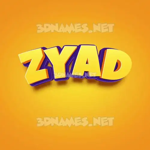 zyad in Orange Toon style - 3D name wallpaper