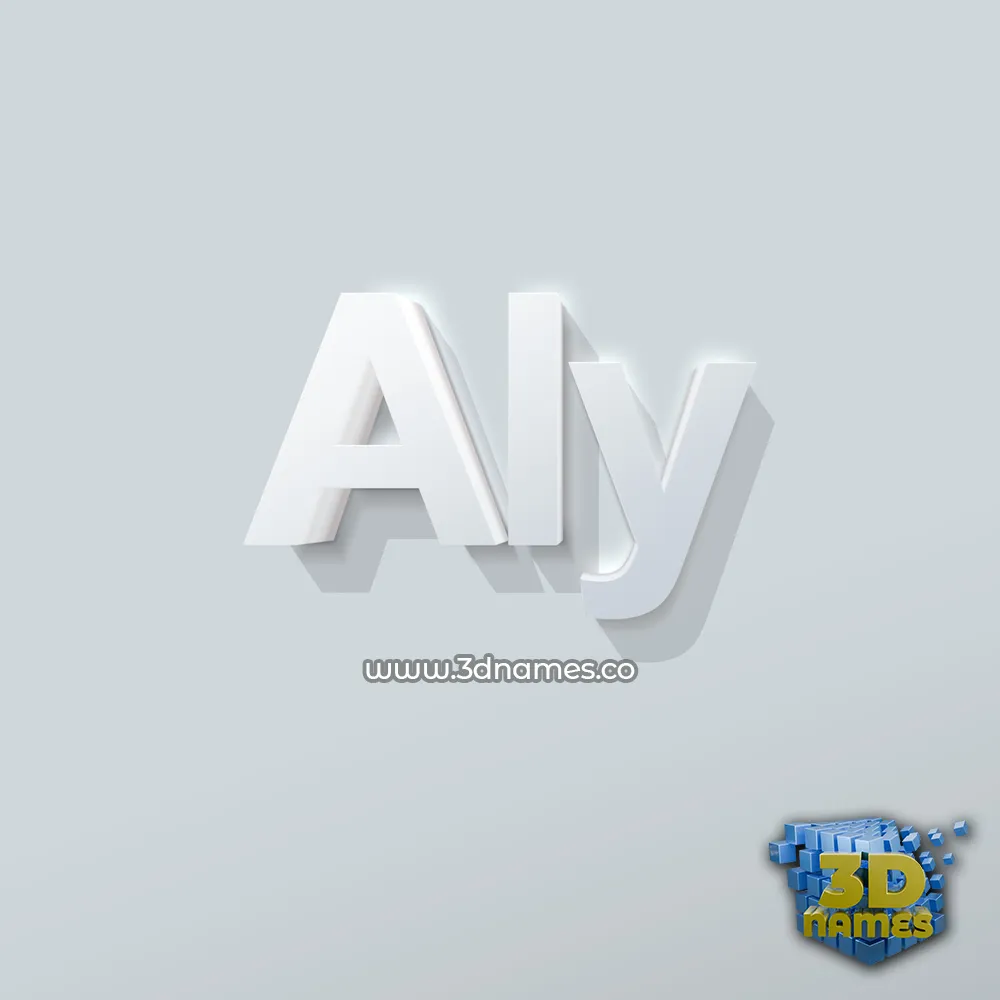 aly in Clean White style - 3D name wallpaper
