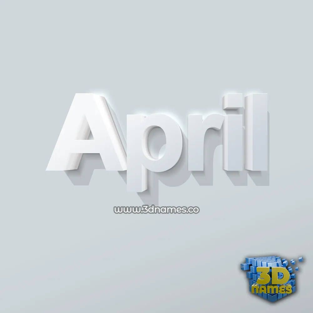 april in Clean White style - 3D name wallpaper april in Clean White style - 3D name wallpaper