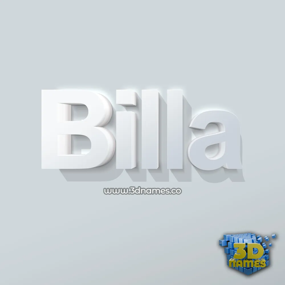 billa in Clean White style - 3D name wallpaper