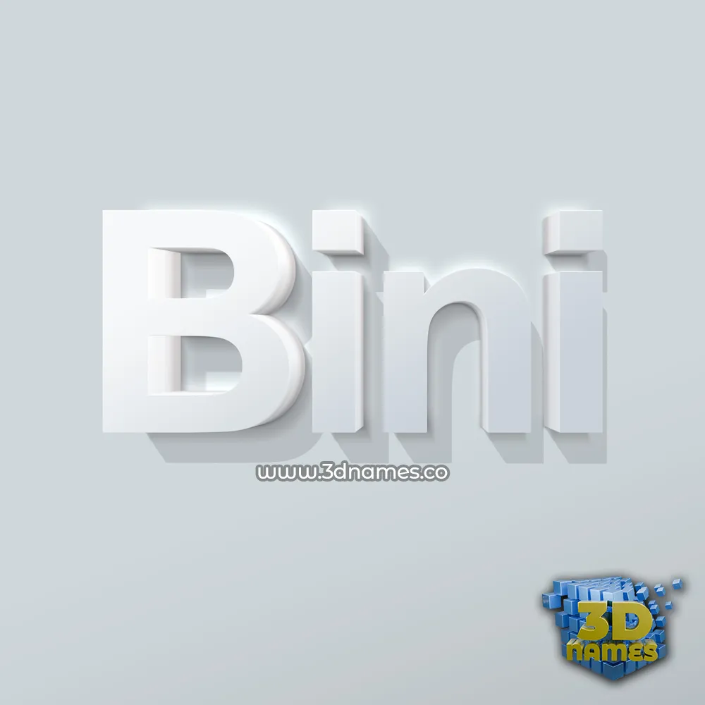 bini in Clean White style - 3D name wallpaper bini in Clean White style - 3D name wallpaper