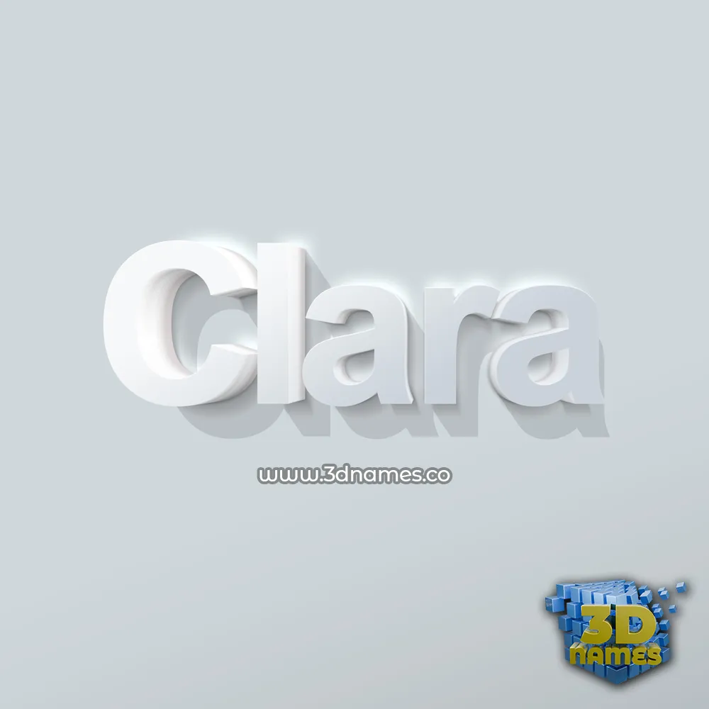 clara in Clean White style - 3D name wallpaper