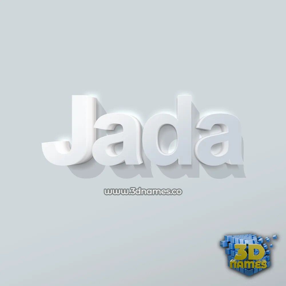 jada in Clean White style - 3D name wallpaper