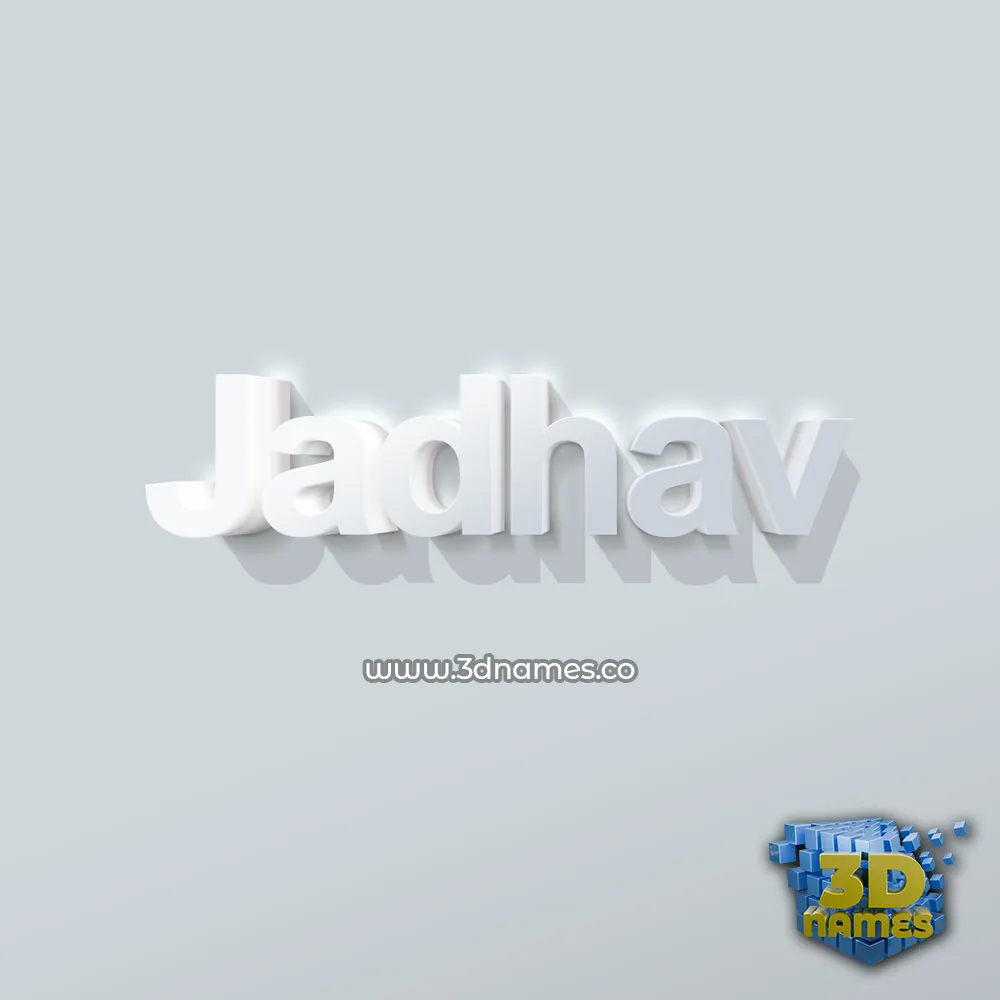 jadhav in Clean White style - 3D name wallpaper jadhav in Clean White style - 3D name wallpaper