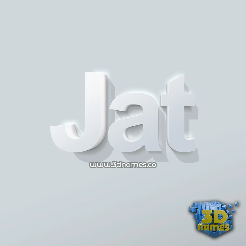 jat in Clean White style - 3D name wallpaper jat in Clean White style - 3D name wallpaper