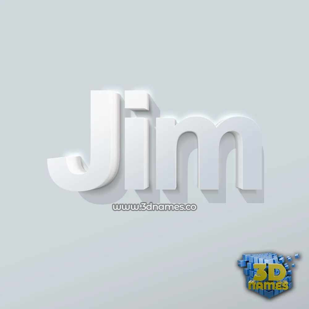 jim in Clean White style - 3D name wallpaper