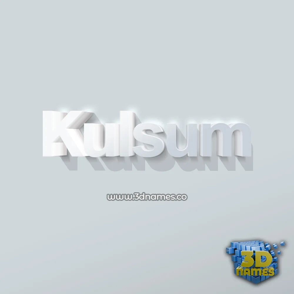 kulsum in Clean White style - 3D name wallpaper