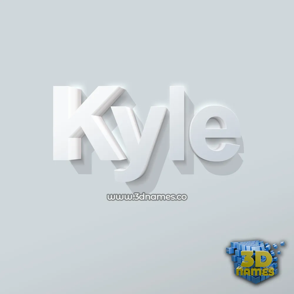 kyle in Clean White style - 3D name wallpaper