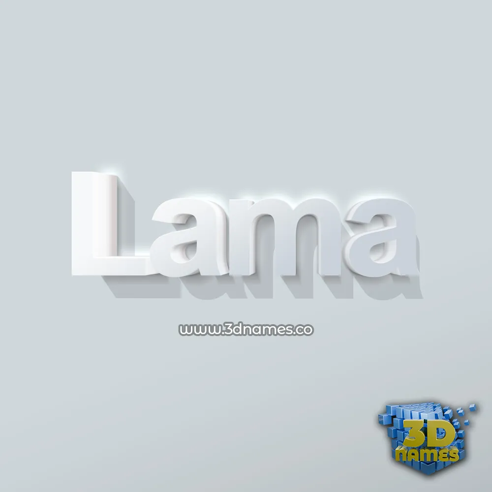 lama in Clean White style - 3D name wallpaper lama in Clean White style - 3D name wallpaper