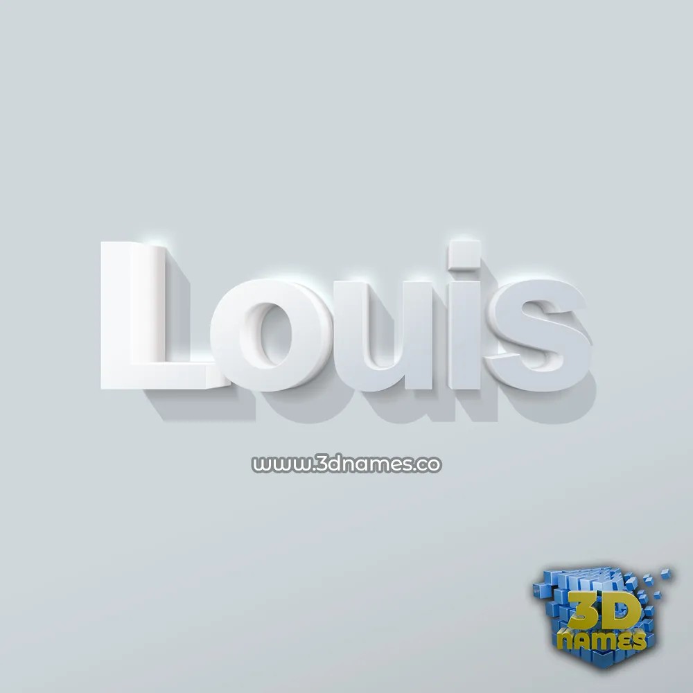 louis in Clean White style - 3D name wallpaper